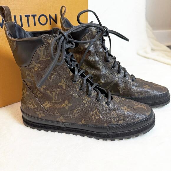 Louis Vuitton Eldorado Monogram Combat Boots 38.5 – NIB, Rare, Discontinued - Picture 5 of 14